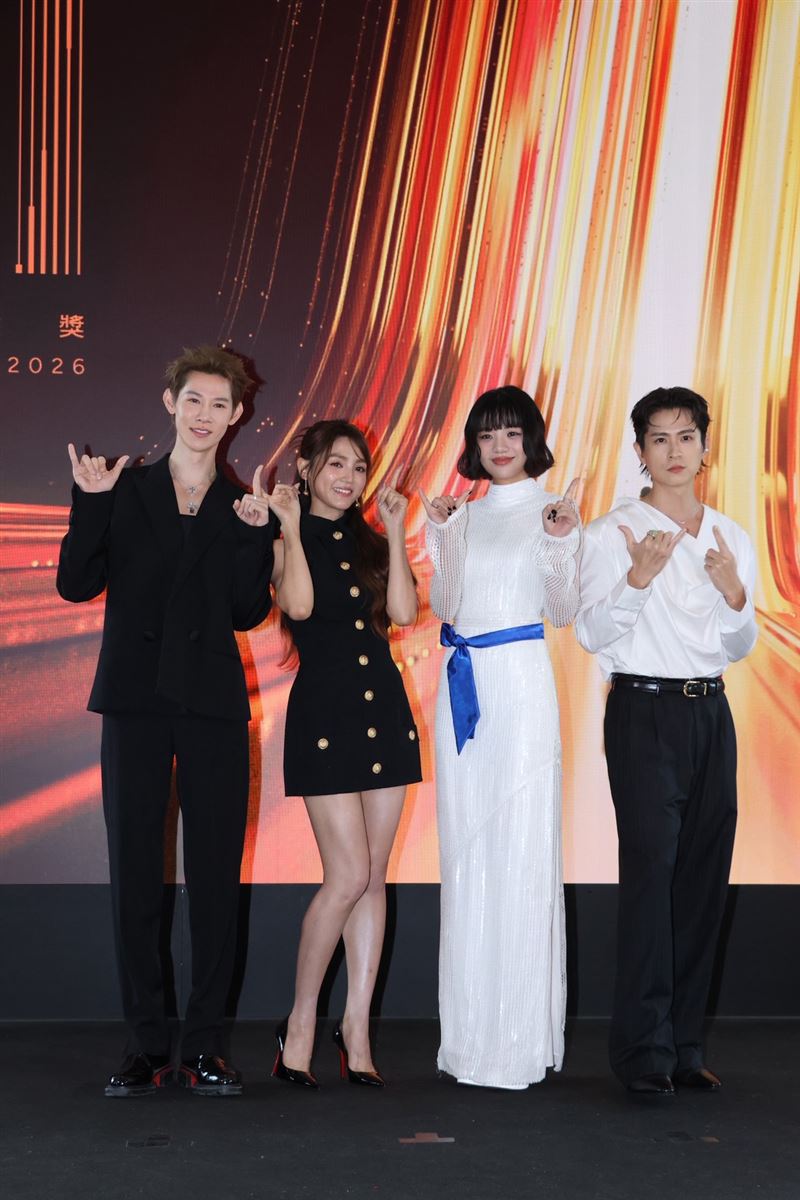 夏和熙(左起)、Dora、木木跟石知田今年出席記者會。(圖/記者鄭孟晃攝影)