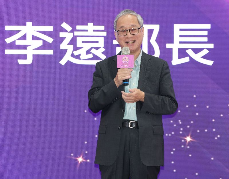 文化部長李遠(圖)12日出席2026台灣文博會品牌商展「黑潮星樂園–幻奇星劇院」閉展暨成果發表活動,向與會來賓致詞