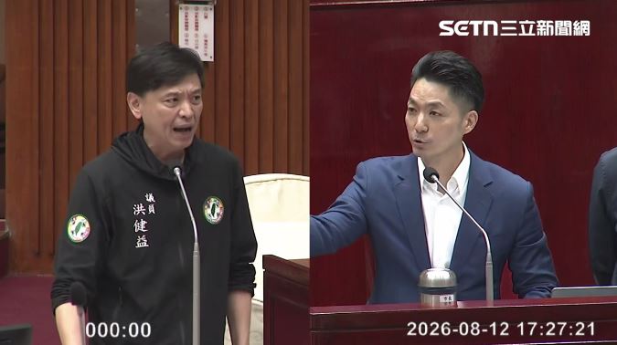 洪健益質詢與蔣萬安爭執。(圖/翻攝畫面)