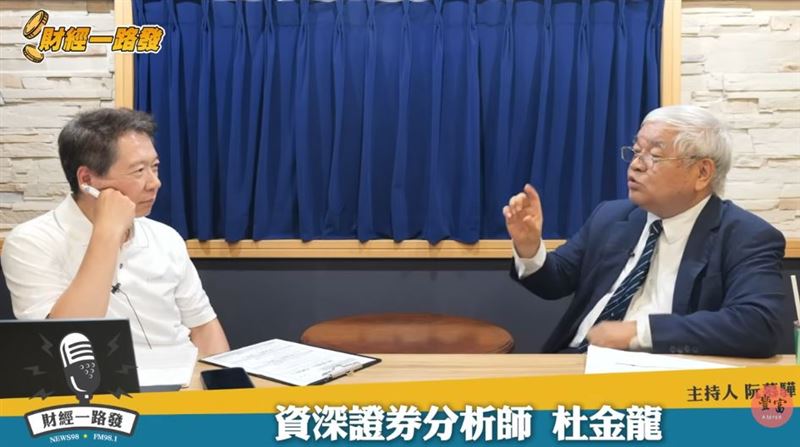 資深分析師杜金龍在財經節目中,揭開千金股狂飆真相。(圖/翻攝自YouTube《財經一路發》)