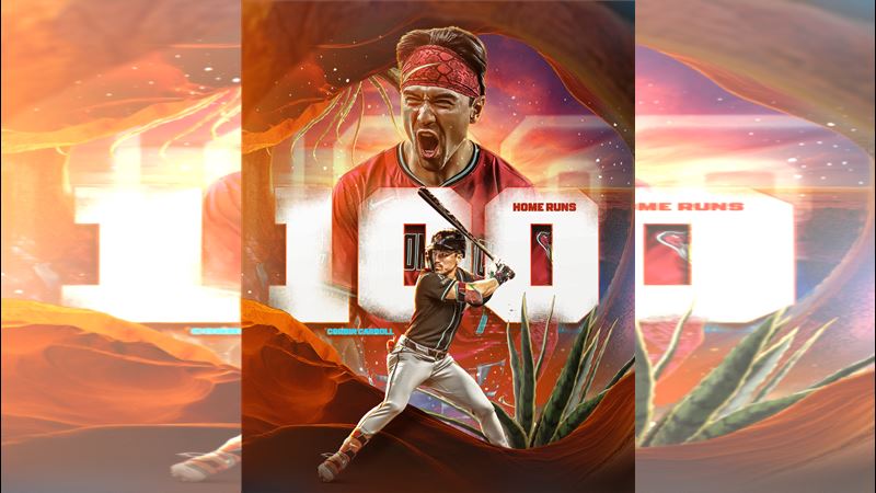 卡洛爾(Corbin Carroll)達成大聯盟生涯百轟。(圖/翻攝自MLB推特)