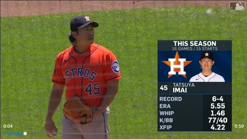 今井達也本季第2場牛棚出賽。(圖/翻攝自MLB官網)