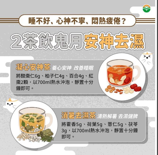 中醫師羅凱陽提供2款茶飲,讓民眾可以安神去濕。(圖/羅凱陽提供)