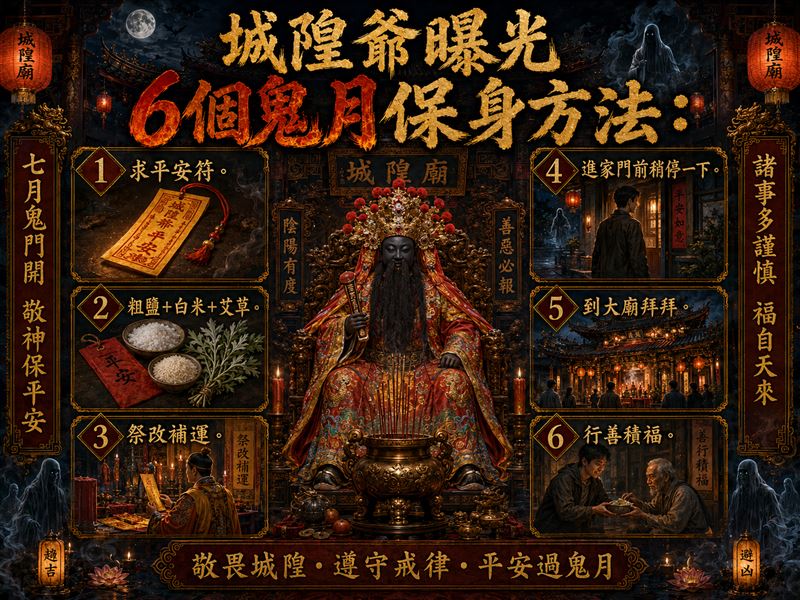 鬼月開始了！城隍爺警告10大禁忌　基隆好兄弟竟多15天假原因催淚曝光。（圖／ChatGPT製作）