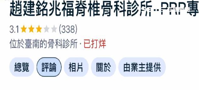 趙建銘診所遭狂刷1星負評