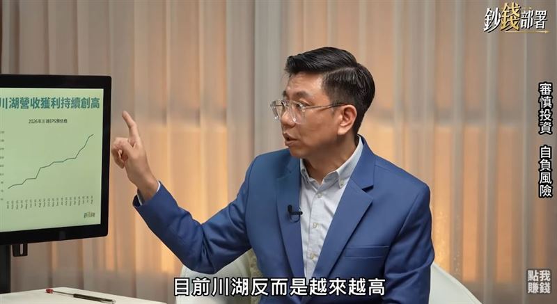 資深證券分析師蔡明翰主張採取逆向思考,不一定要追逐最熱門的AI股票。(圖/翻攝自《鈔錢部署》YouTube頻道)