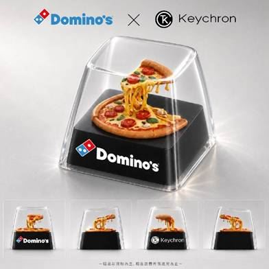 達美樂攜手鍵盤品牌 Keychron 推出敲擊補給鍵帽組。(圖/達美樂提供)