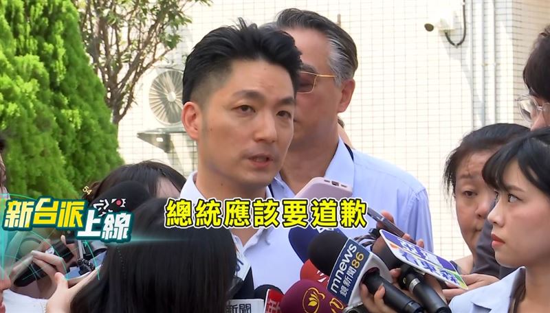 當媒體詢問相關問題時,蔣萬安常常「問A答B」。(圖/翻攝自《新台派上線》)