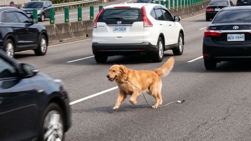 黃金獵犬在國道奔馳…無助畫面看了超心疼