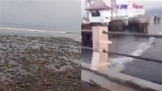 印尼7.7強震　「海水倒退」驚人畫面曝光
