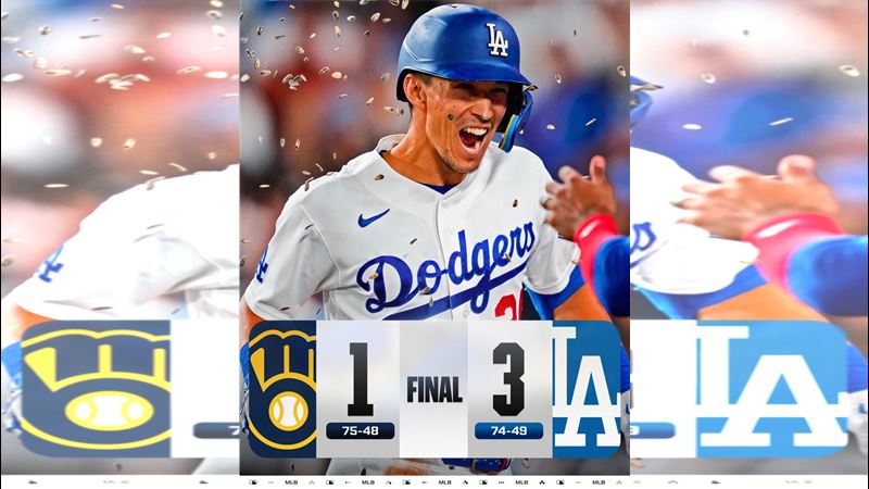 道奇3:1擊敗釀酒人。(圖/翻攝自X平台 @MLB)