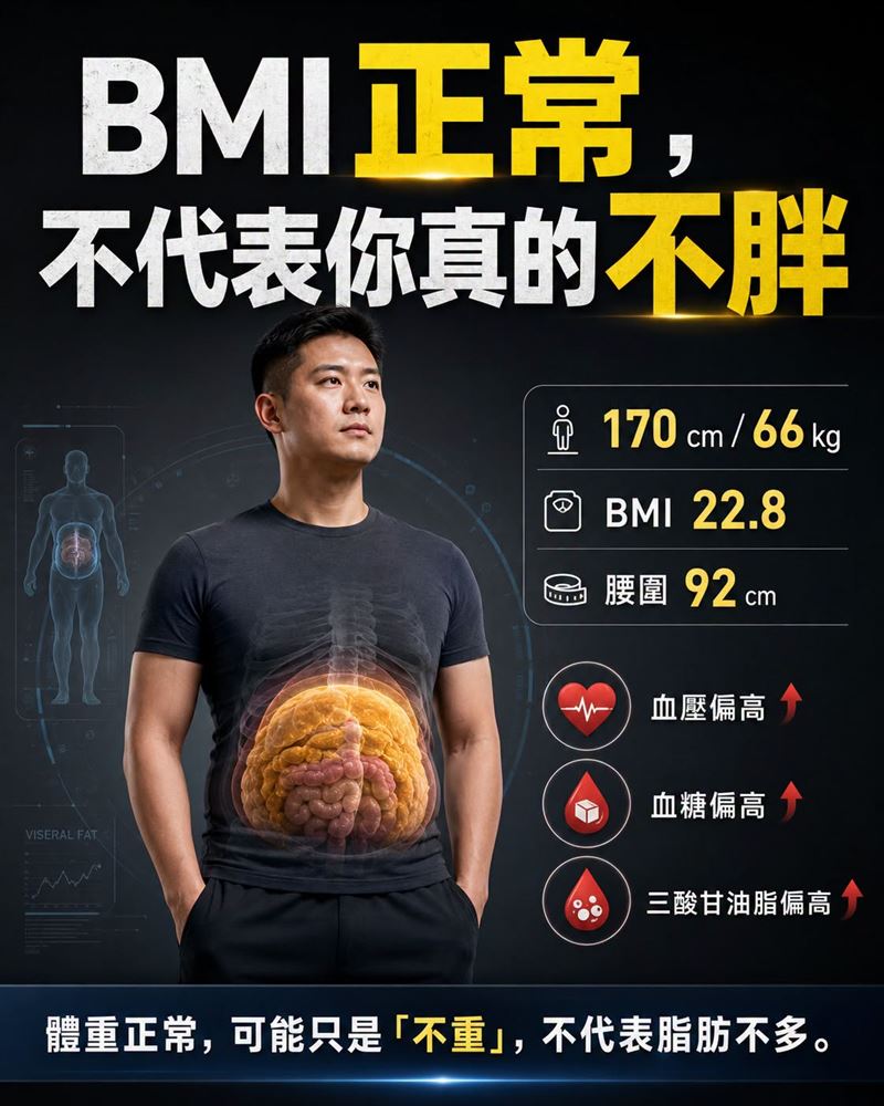 醫師王思恒表示,BMI正常,不代表你真的不胖。(圖/取自王思恒的粉專)