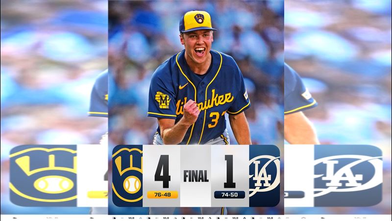 道奇1:4不敵釀酒人。(圖/翻攝自X平台 @MLB)