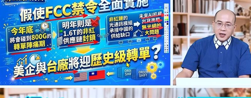 摩爾證券投顧分析師江國中指出，美國科技管制可能帶動非中國供應鏈轉單，光通訊產業有望迎來新一波成長。（圖／翻攝自YouTube）