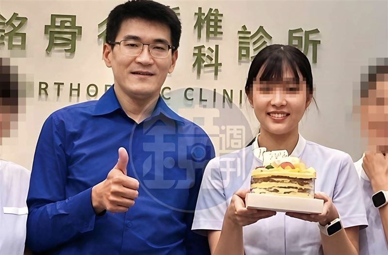 趙建銘疑替許芊芊慶生照片曝光，地方盛傳二人曾交往。（讀者提供）