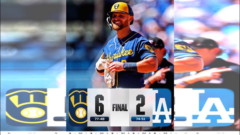 道奇2:6不敵釀酒人。(圖/翻攝自X平台 @MLB)