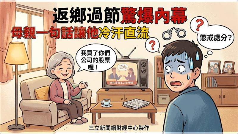 母親出於好意買進兒子任職公司的股票,卻讓他意外面臨內線交易疑慮。(圖/三立新聞網財經中心蕭榕AI製圖)