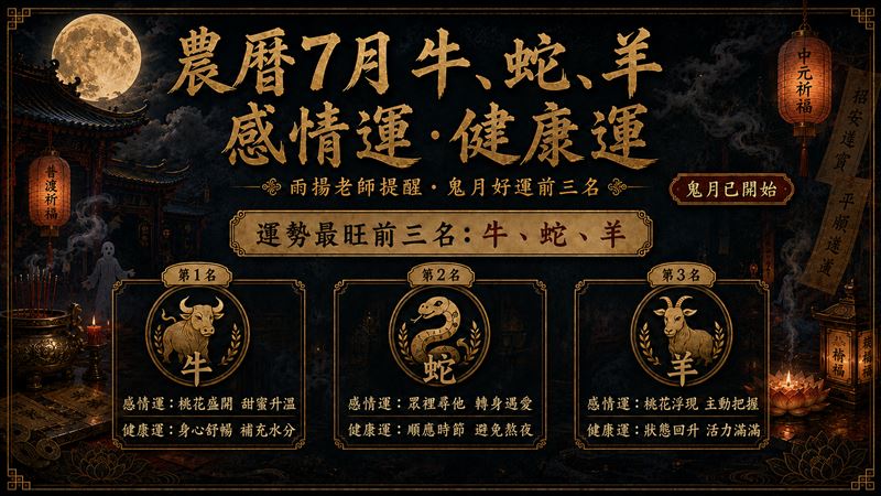 鬼月已經開始了！雨揚老師再洩天機