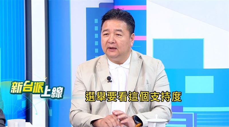 國民黨新北市議員林金結在《新台派上線》表示,觀察選戰不能只看支持度與知名度,還要留意「看好度」。(圖/翻攝自《新台派上線》)