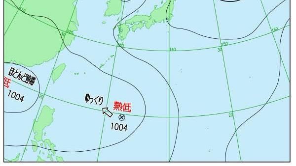 日本氣象廳將94W升格為熱帶低壓。(圖/翻攝自台灣颱風論壇|天氣特急臉書)