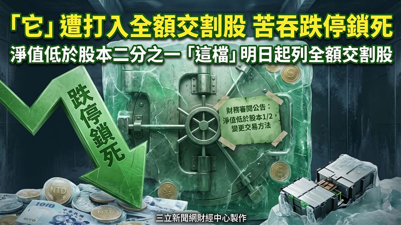「它」遭打入全額交割股　苦吞跌停鎖死