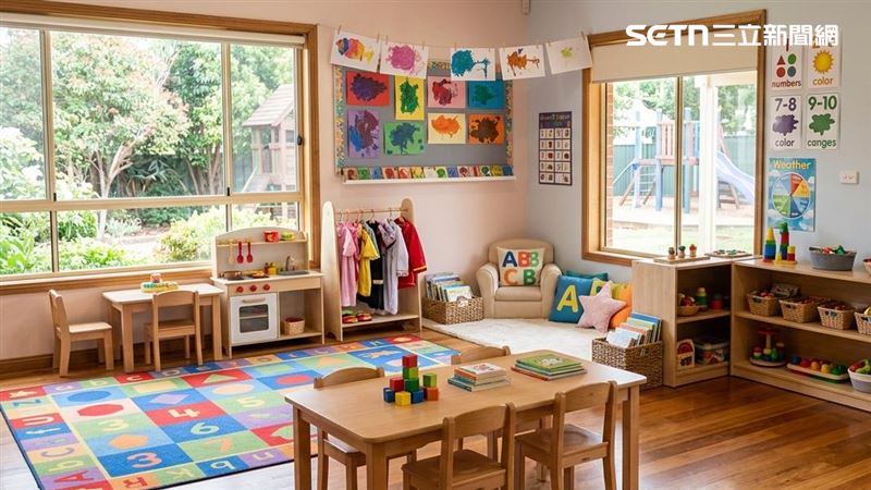 少子化衝擊，幼兒園數量持續退場，全台10年來少了376所，因幼兒園通常基地完整、產權單純、區位佳，地上物還有擁有危老都更重建資格，可取得容積，成為了建商危老或都更重建的獵地目標。（AI圖／記者陳韋帆製）