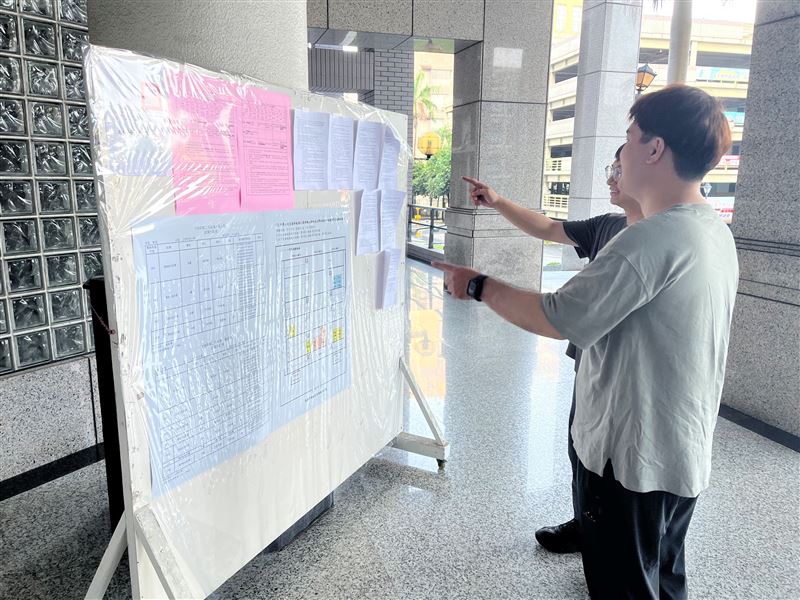 考場1樓設置座位表供考生查詢(圖/航港局提供)