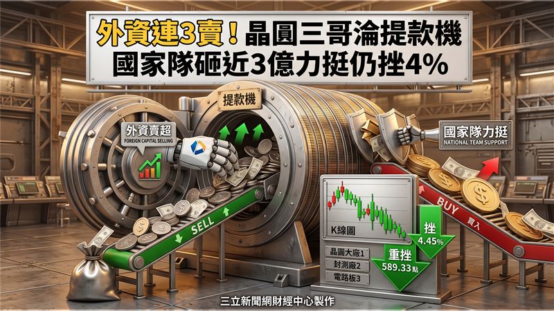 晶圓三哥淪提款機　國家隊3億力挺仍挫4%