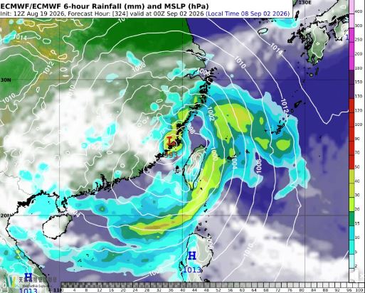 台灣受到低壓帶及西南風影響,本週天氣不穩定。(圖/翻攝自天氣風險)