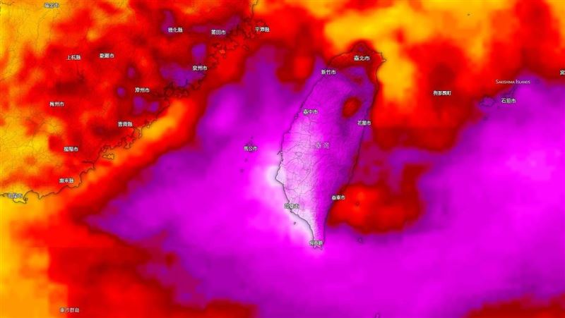 一片紫白！今起雨連炸4天　下最猛地區曝