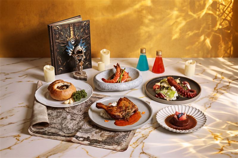 The Lounge大廳酒吧8月21日至9月30日推出《暗黑破壞神IV》主題餐第四章「終焉與重生之宴」。(圖/飯店旅宿業者提供)