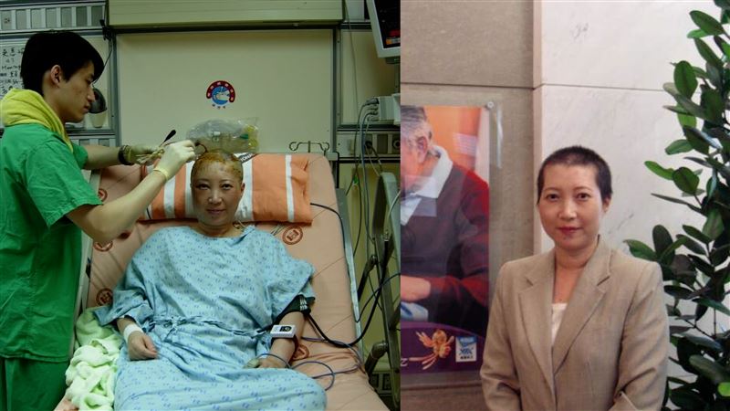 事業正風光時,吳惠瑜接連面對生死考驗。曾挺過腦瘤,出院後頂著光頭搶訂單。(圖/吳惠瑜提供)