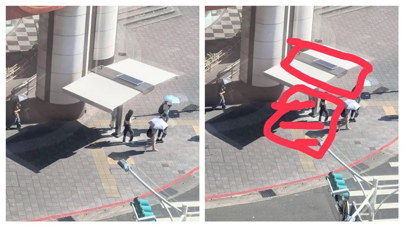 北市遮陽傘出包？民眾躲太陽「傘下撐傘」