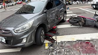 新／台中驚悚車禍！騎士卡車底頭部重創