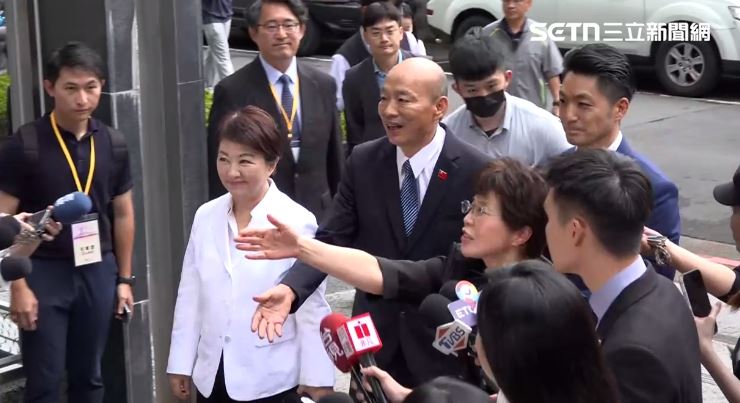盧秀燕、韓國瑜跟蔣萬安合體出席台灣民主基金會活動（圖／翻攝畫面）