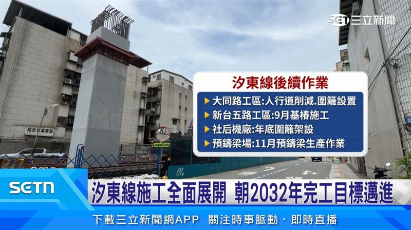 汐東線施工已經全面展開，全力朝向2032年完工目標邁進。（圖／擷自三立新聞YT）
