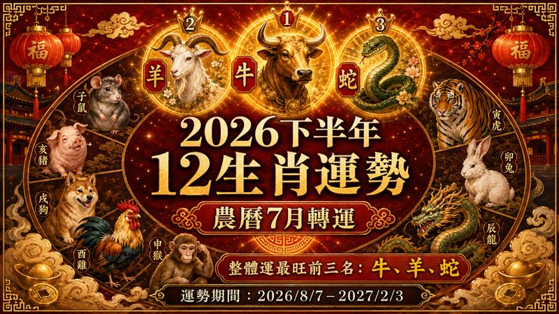 農曆7月轉運了!問神達人王崇禮曝光下半年運勢【牛、蛇、羊】3生肖最旺,順風順水大賺金山。(圖/柿子文化提供、ChatGPT製作)