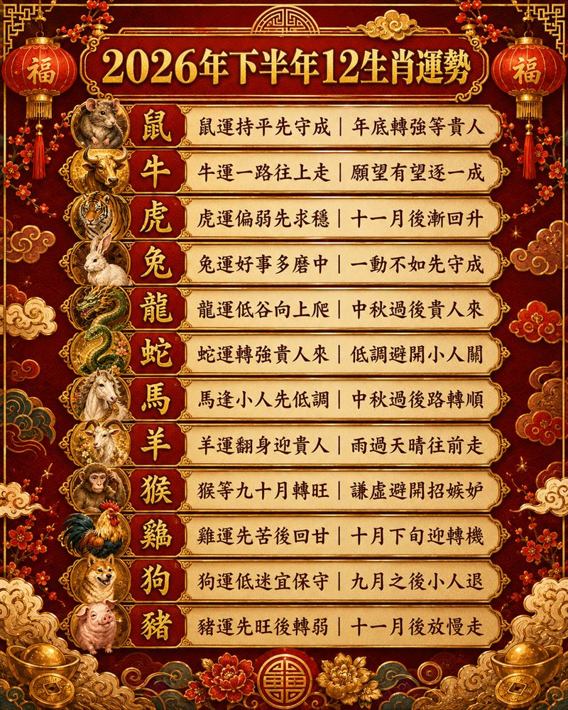 農曆7月轉運了!問神達人王崇禮曝光下半年運勢【牛、蛇、羊】3生肖最旺,順風順水大賺金山。(圖/柿子文化提供、ChatGPT製作)