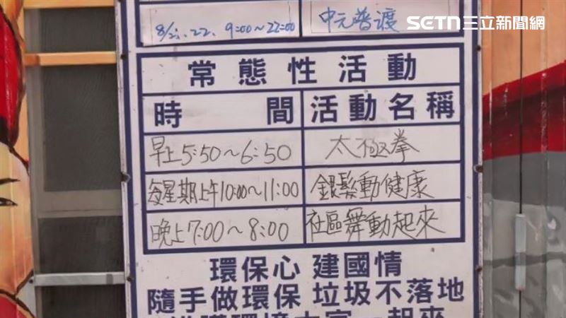 為了讓里民可以公平的使用建國里的休閒廣場,因此都會設立看板