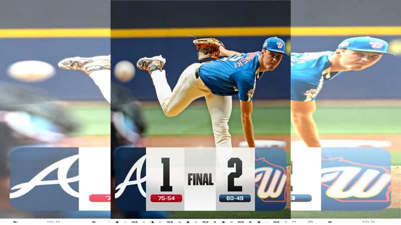 米蕭羅斯基（Jacob Misiorowski）帶領釀酒人拿下本季第80勝。（圖／翻攝自MLB推特）
