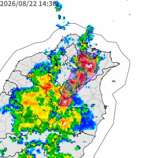 氣象署針對北部多個縣市發布大雷雨即時訊息。（圖／氣象署）