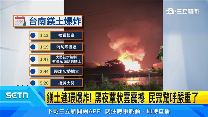 台南空地鎂土爆炸時序表