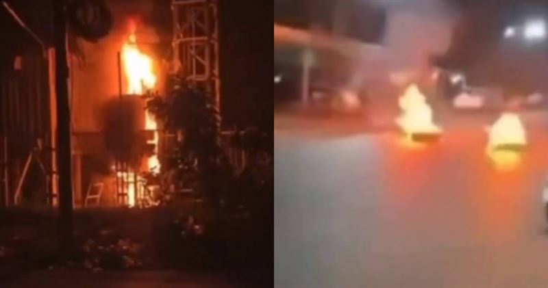 暗夜多點襲擊爆連環火勢!泰南三府戒嚴頒布宵禁令。(圖/翻攝自X平台 @ThaiEnquirer)