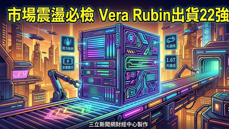 市場震盪必檢　Vera Rubin出貨22強