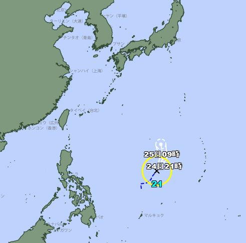 日本氣象廳資料顯示,閃電颱風在今早生成。(圖/氣象廳)