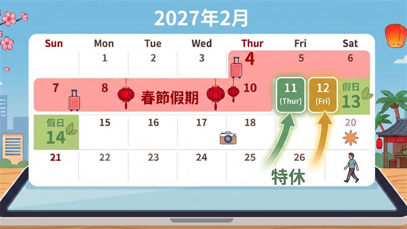 2027年連假太殘忍?最強請假攻略一次看