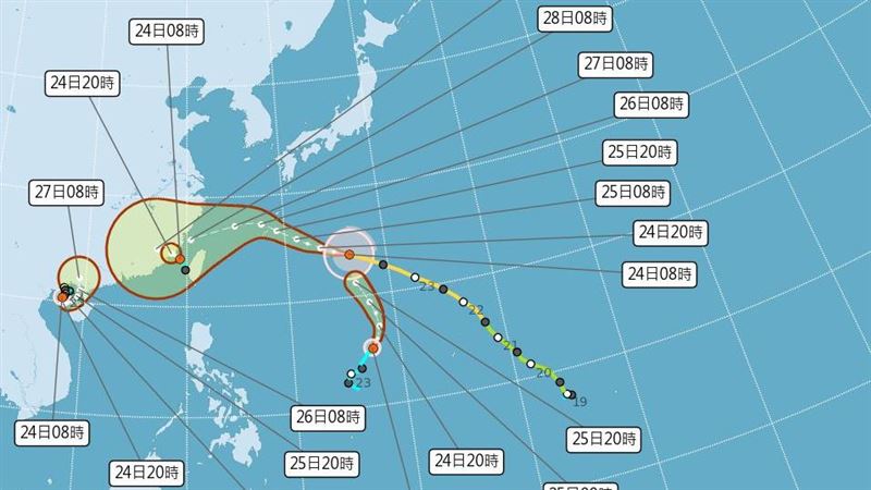 3颱1低壓!專家:26日有發佈海陸警報可能