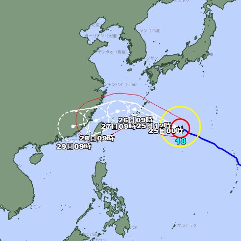氣象廳公布沙德爾颱風最新路徑。（圖／日本氣象廳）