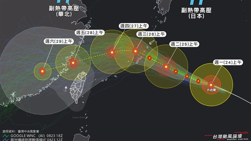沙德爾「曲球下墜」逼近!1關鍵恐更偏南