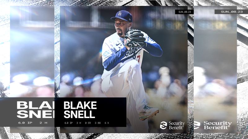 史奈爾（Blake Snell）先發6局無失分，拿下傷癒復出2連勝。（圖／翻攝自道奇推特）